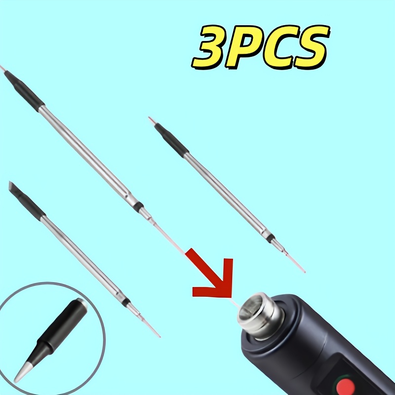 Diy Electronics Bench - 3Pcs Replaceable Soldering Iron Tips Set