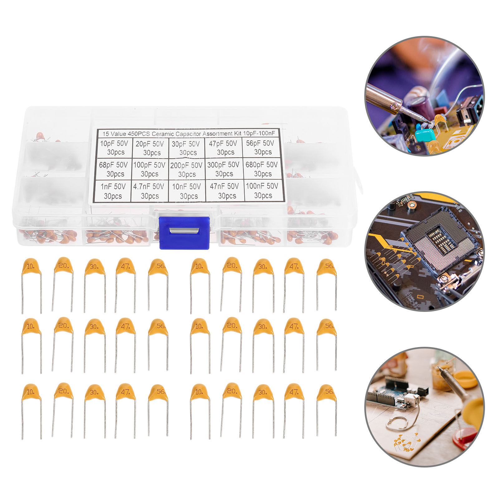 Diy Electronics Videos - 1Set Ceramic Capacitor Sample Assorted 50V