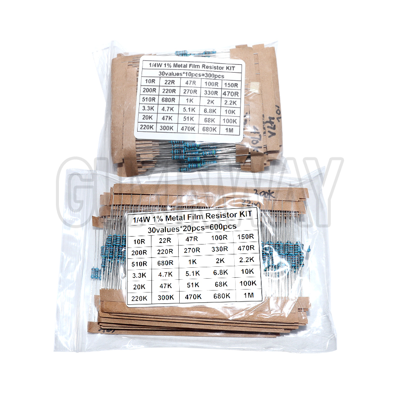 30values Pack Assorted Kit 1/4 - огляд і ціна Resistor Kit 1 4W