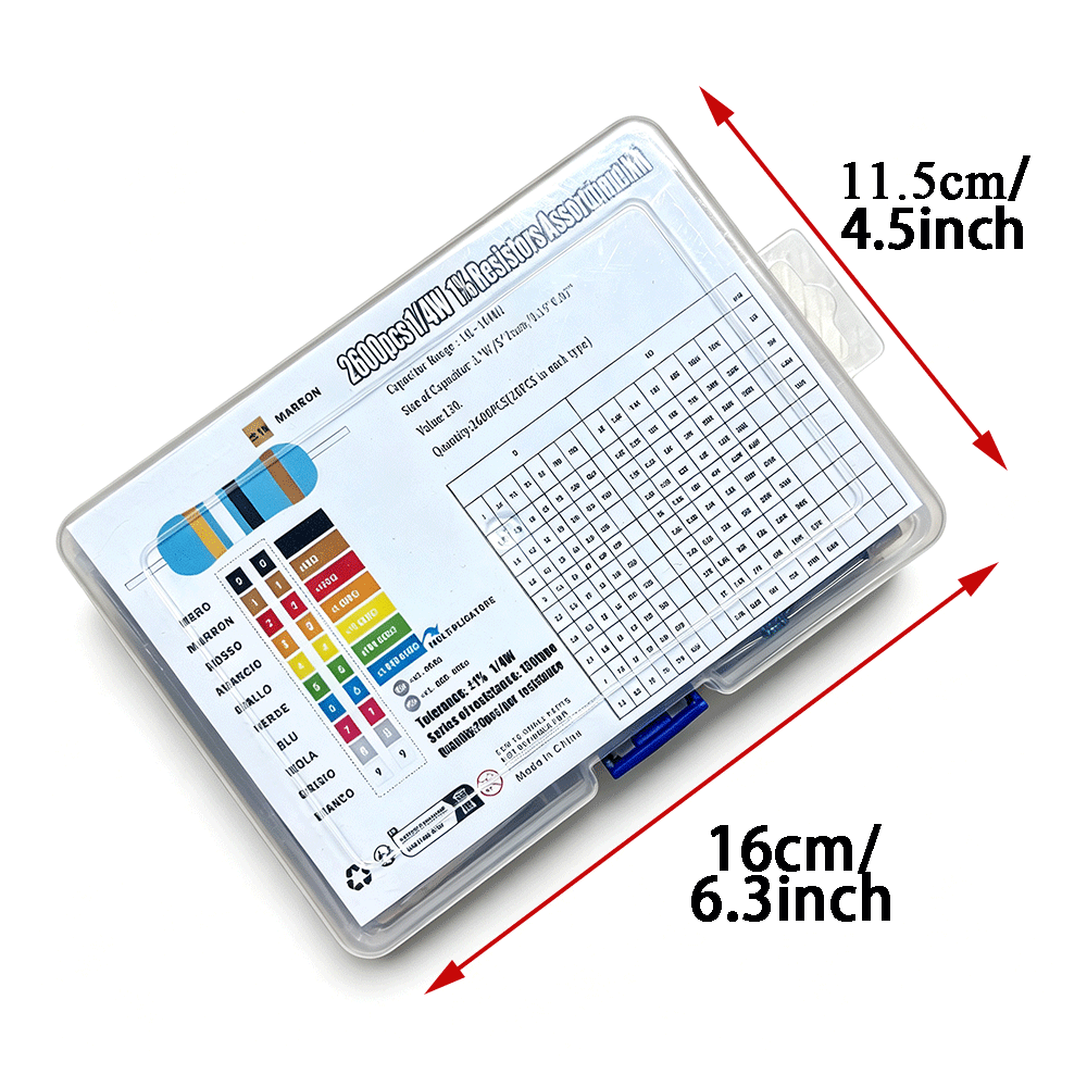 2600pcs/lot 130 Values 1/4W 0. - огляд і ціна Resistor Kit 1 4W