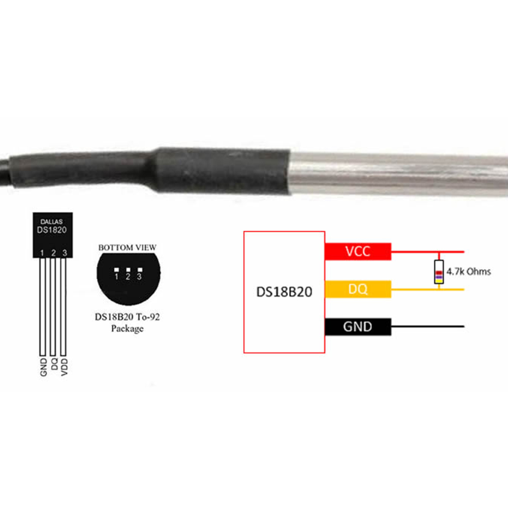 1PCS Waterproof DS18B20 thread - огляд і ціна Ds18B20 Temperature Sensor